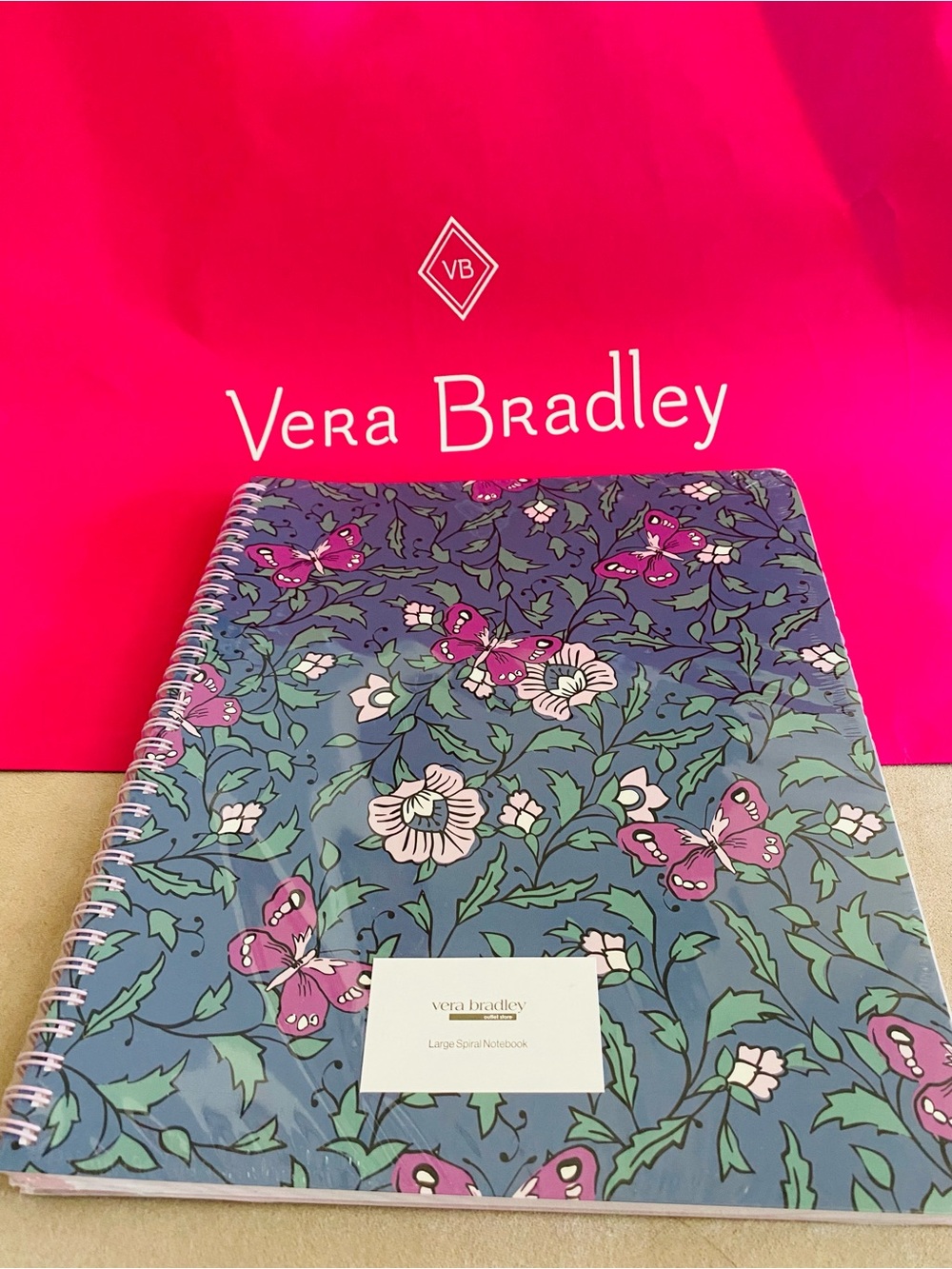 Vera Bradley Large Spiral Notebook NWT Wild Prairie. 160 pages